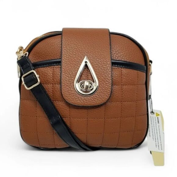 Brown and black Pebbled Crossbody Purse - Picture 1 of 10